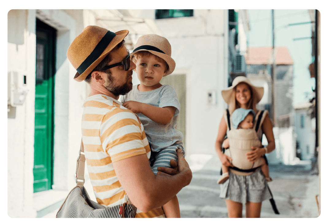 A family of 4 on vacation