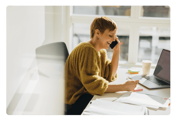 Female executive working in office